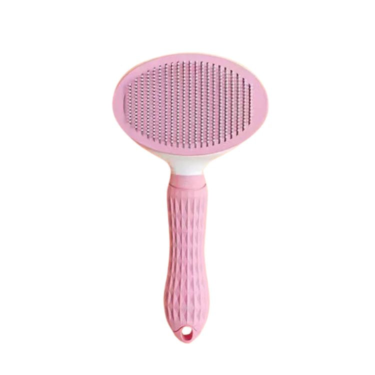 Pet Grooming Comb Floating Hair Removal Gentle Massage Brush for Cats and Dogs - Pink