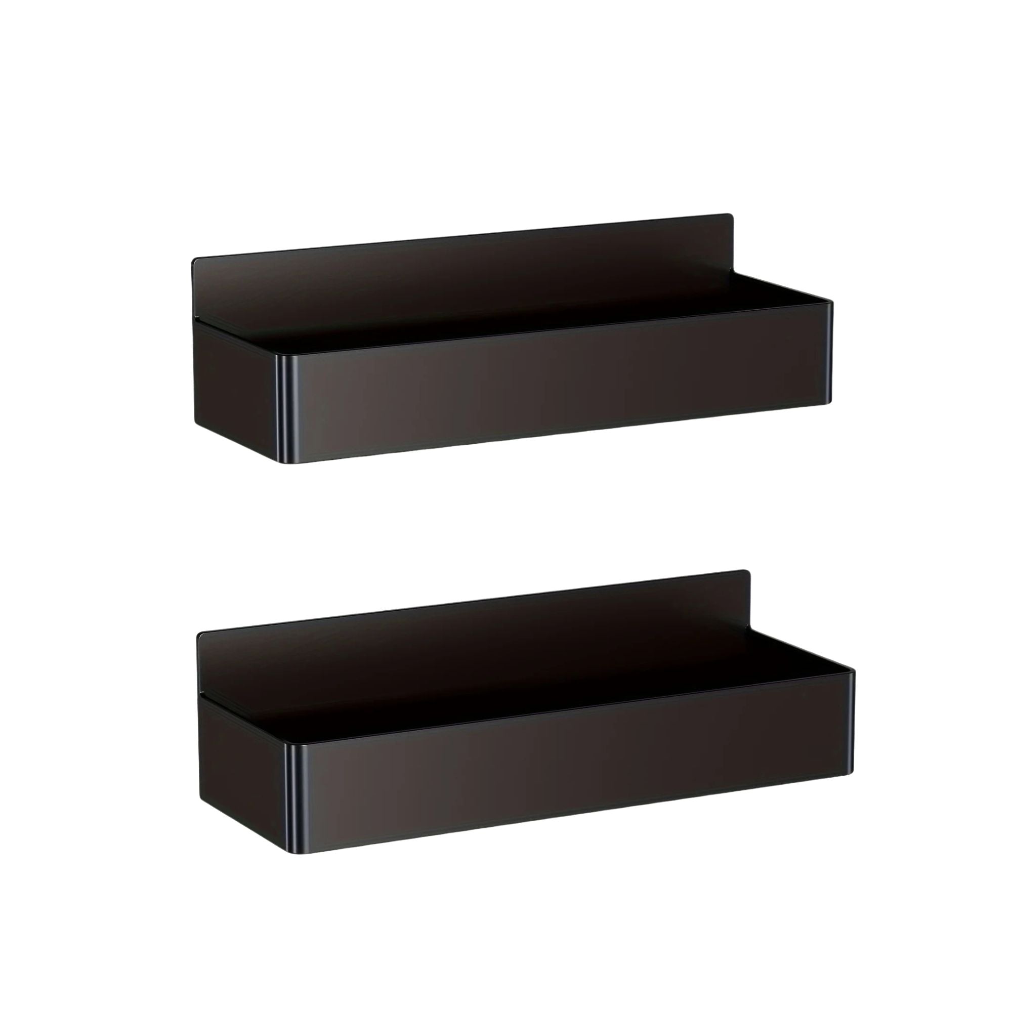 Wall Shelf 2 Piece No Drill Wall Mounted Storage Rack Space Saving Organiser Shelf