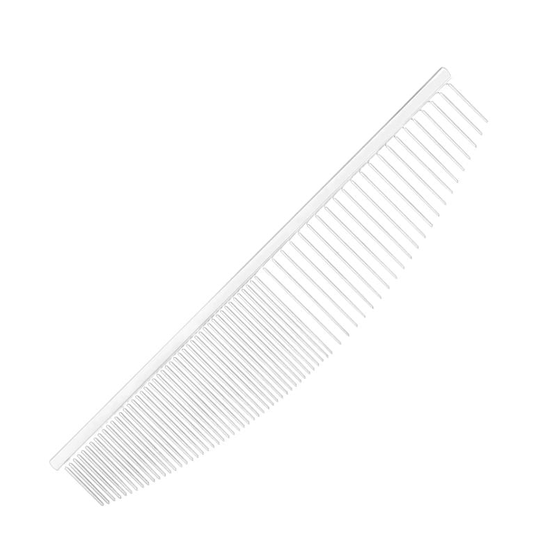 Pet Grooming Comb Fine Tooth Crescent Facial Hair Detangling Brush for Dogs and Cats - Silver