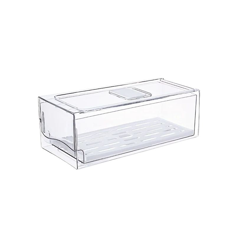 Food Storage Box Refrigerator Drawer Organiser Fresh Food Container with Lid - Large