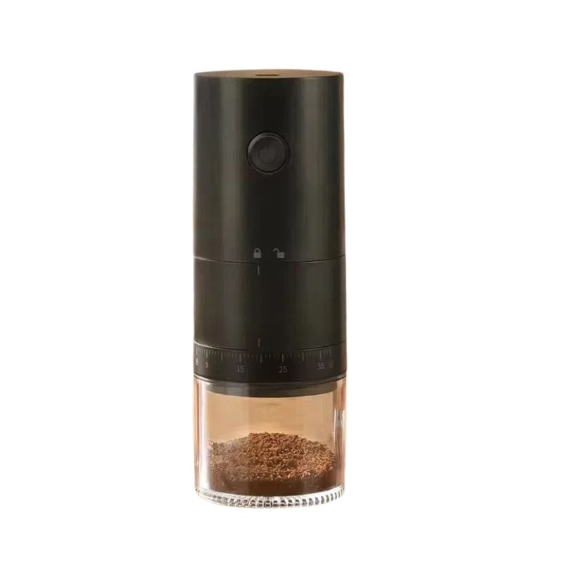 Coffee Bean Burr Mill 38 Level USB Rechargeable 2000mAh Electric Digital Display Portable - Black