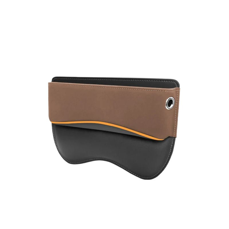Car Seat Gap Storage Pocket Suede Leather Organiser Side Crevice Filler Interior Holder - Brown