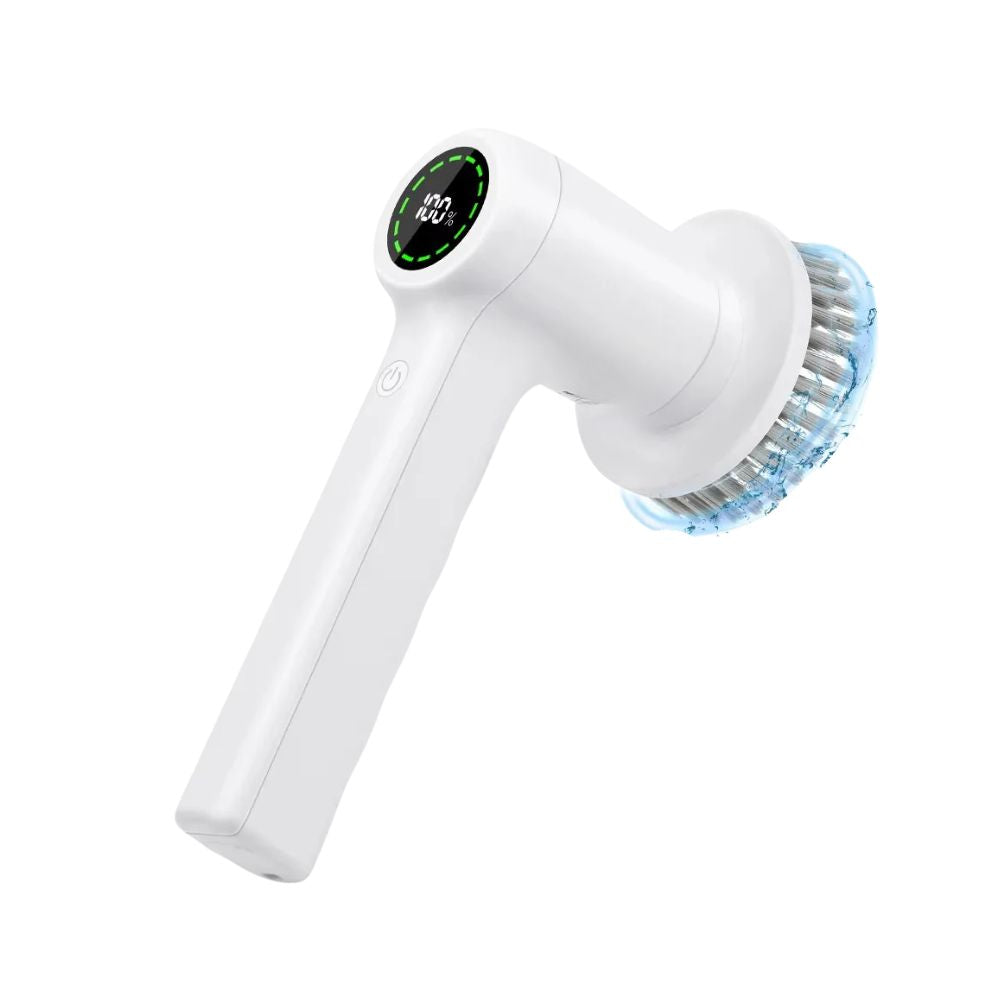 Electric Cleaning Brush 80W Cordless Spin Scrubber 5 Brush Heads IPX7 Waterproof Cleaner