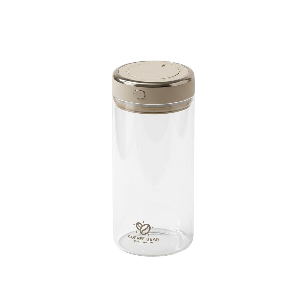 Coffee Canister 500 mL Glass Airtight Storage Jar with CO2 Valve - Clear