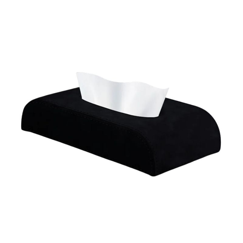 Car Tissue Box Suede Storage Organiser Dashboard Armrest Console Holder – Black