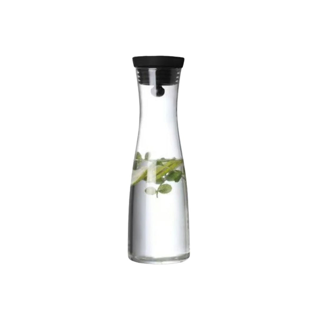 Glass Carafe 1.5L Heat Resistant Water Pitcher with Lid and Stainless Steel Fruit Skewer