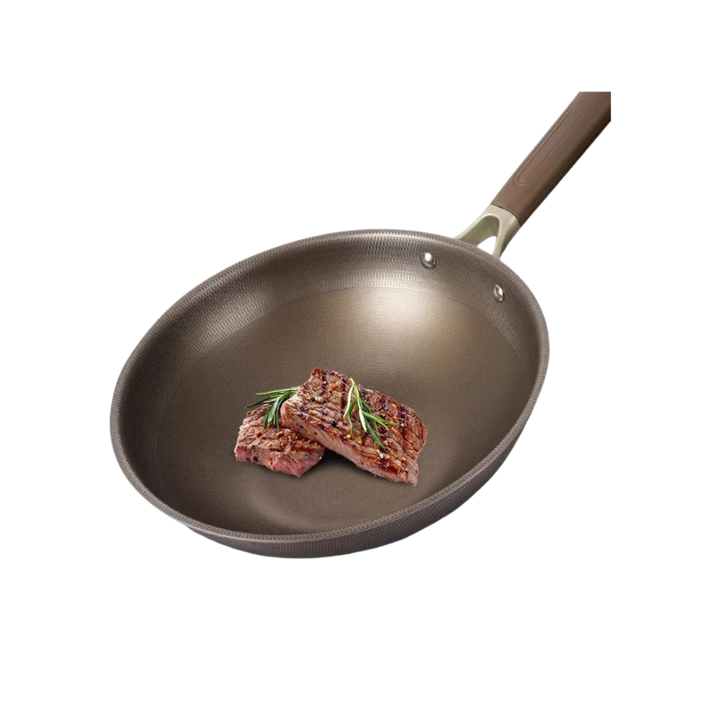 Frying Pan 32cm Stainless Steel Titanium Wok Induction and Gas Compatible