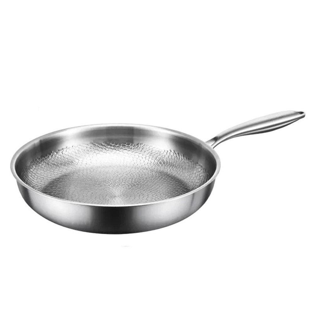 Titanium Frying Pan 28cm Hammer Pattern Uncoated Non Stick Cookware