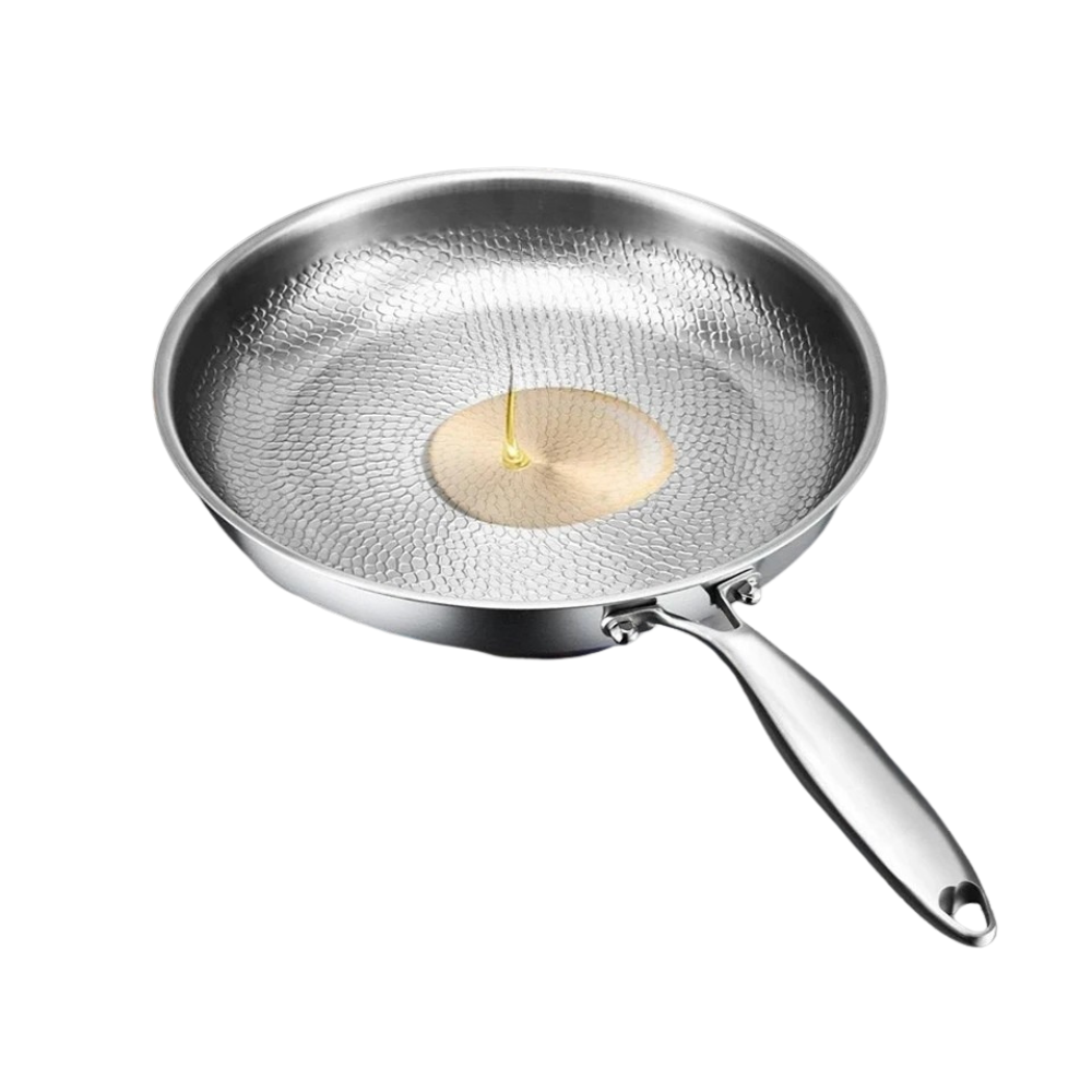 Titanium Frying Pan 28cm Hammer Pattern Uncoated Non Stick Cookware