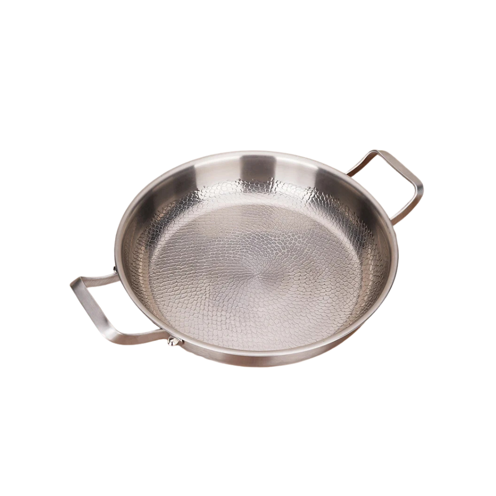 Titanium Alloy Frying Pan 28cm Skillet Hammer Pattern Double Handle