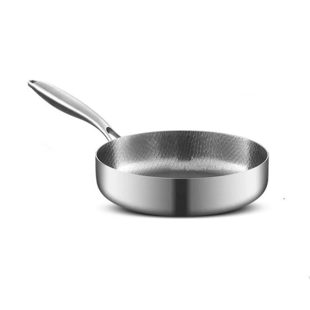 Frying Pan 20cm Non Stick Stainless Steel Skillet for Gas and Induction Cookers