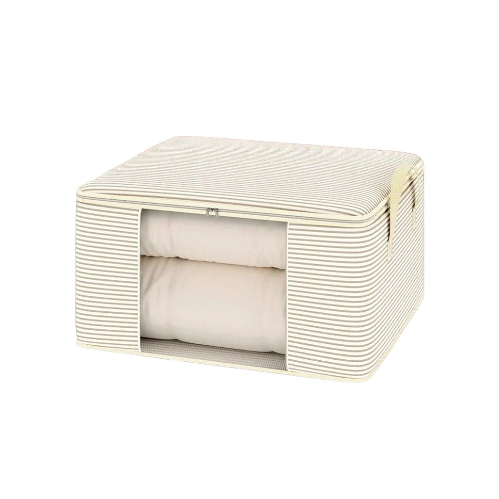 Storage Bag 120g Large Capacity Visual Clothes Quilt Organiser Box Shape 60cm - Beige