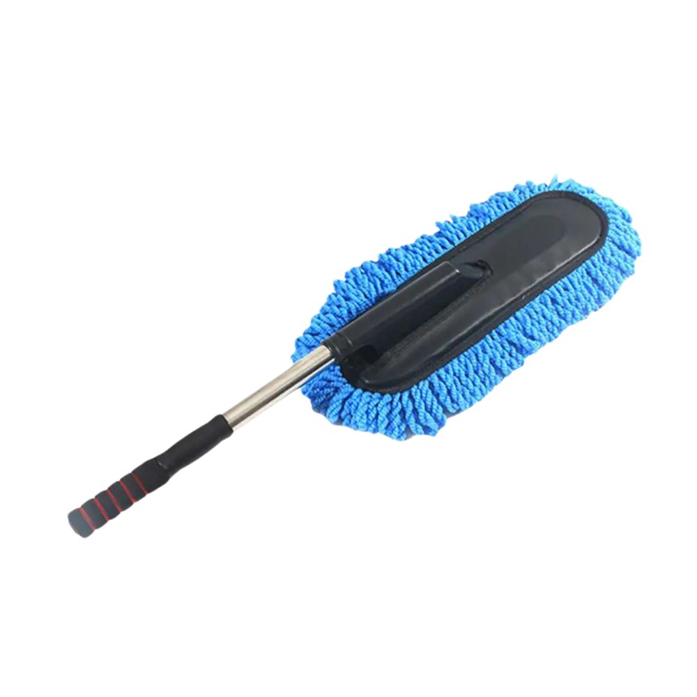 Car Duster 90cm Retractable Microfibre Dust Removal Brush Extendable Cleaning Tool - Blue