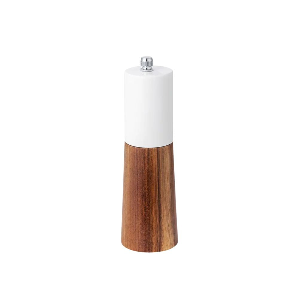 Manual Salt and Pepper Grinder Solid Wood Adjustable Ceramic Spice Mill 15cm - Black