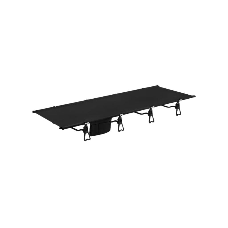 Camping Cot Foldable Ultralight Aluminum Alloy Outdoor Sleeping Bed - Black