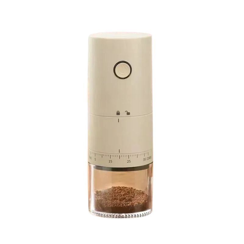 Coffee Bean Burr Mill 38 Level USB Rechargeable 2000mAh Electric Digital Display Portable - Beige