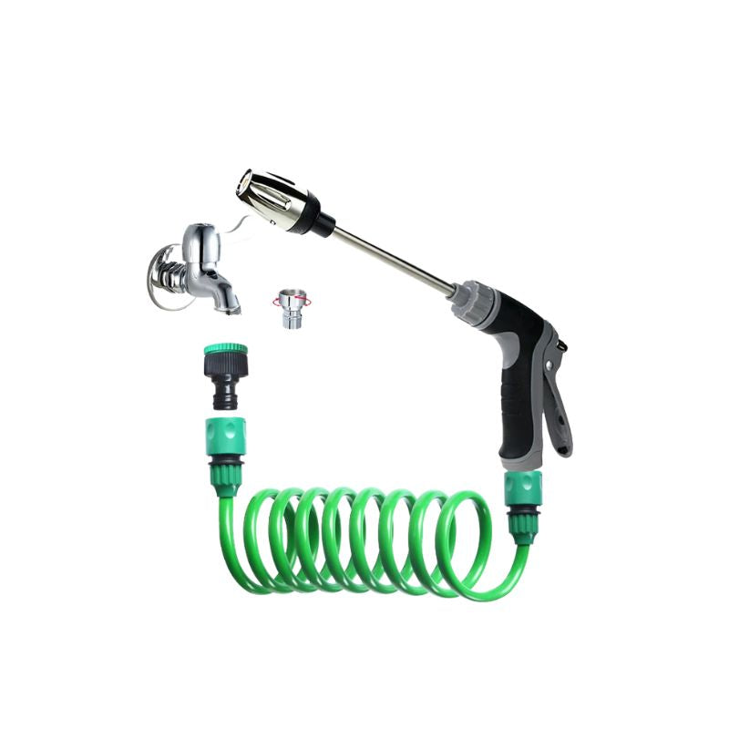 Telescopic Garden Spring Water Hose 10m EVA Flexible Coil Hose with Adjustable Spray Gun