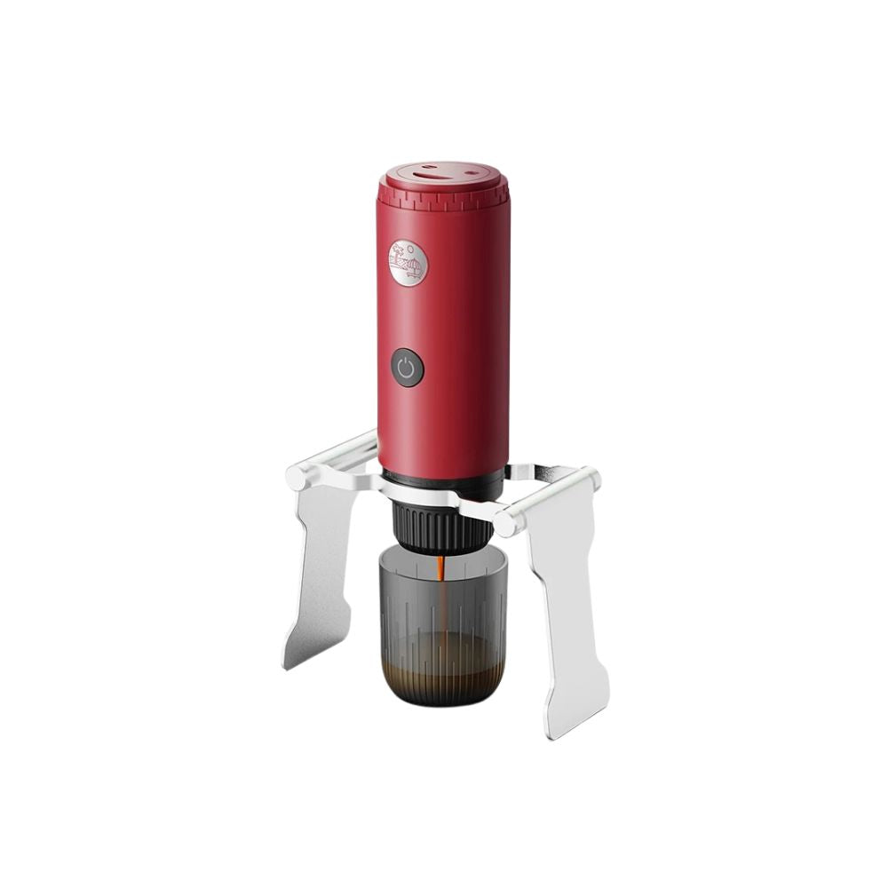 Portable Espresso Coffee Maker 3 in 1 Wireless Heating Capsule Powder Machine - Red