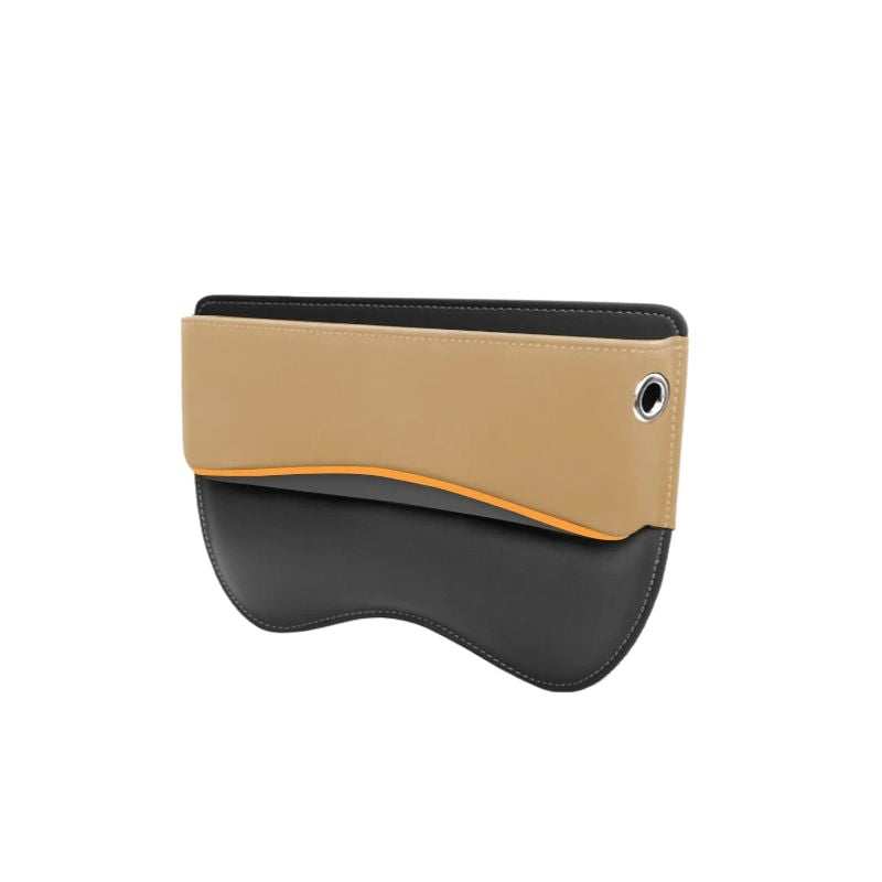 Car Seat Gap Storage Pocket Suede Leather Organiser Side Crevice Filler Interior Holder - Beige