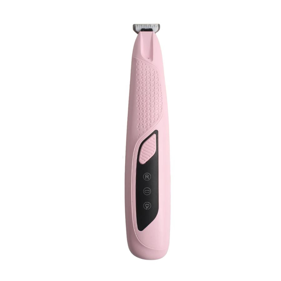 Pet Hair Clipper Rechargeable Electric Trimmer with LED Light Precision Grooming Tool - Pink
