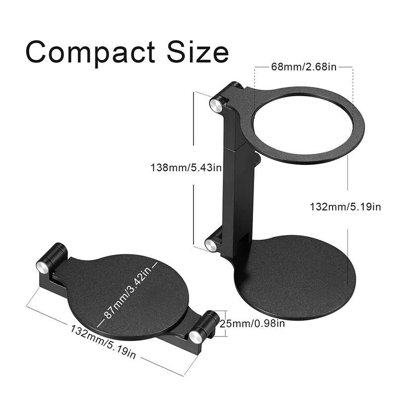 Pour Over Coffee Stand Folding Adjustable Metal Drip Filter Holder - Silver