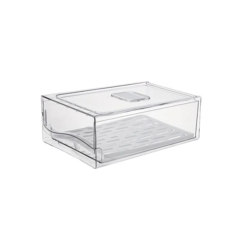 Food Storage Box Refrigerator Drawer Organiser Fresh Food Container with Lid - Large