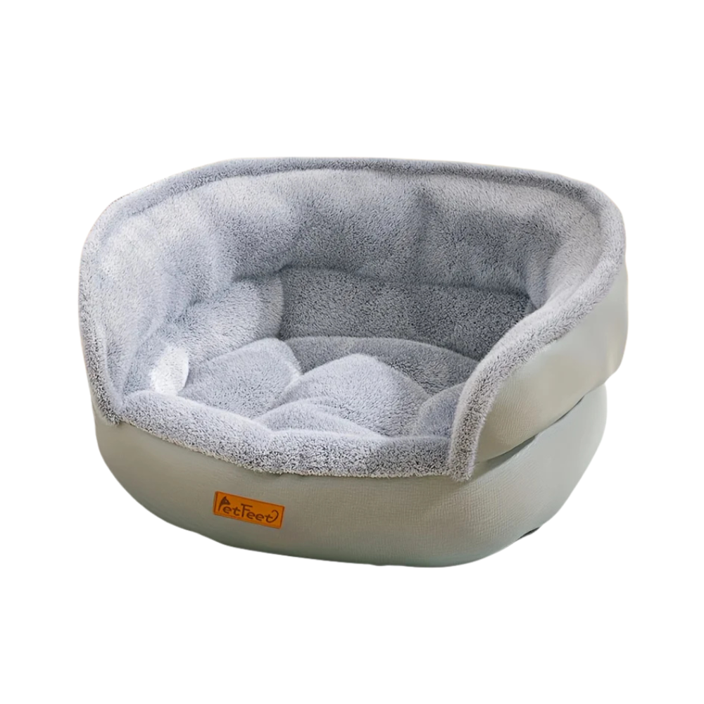 Dog Bed 60x52cm Round Plush Pet Bed with Non Slip Base Washable Cover Indoor Outdoor Large - Gray