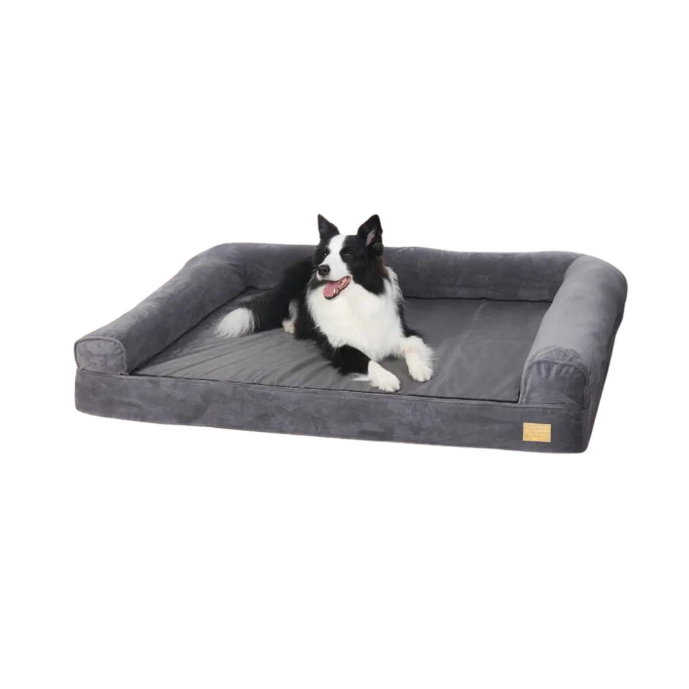 Dog Bed 120x90cm Orthopedic Pet Mattress with Removable Washable Cover Foam Cushion Grey - XL