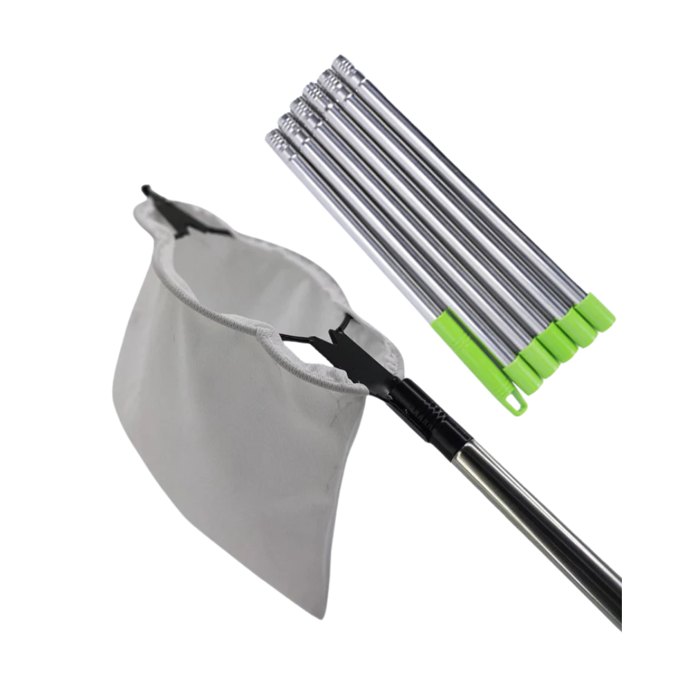 Fruit Picker Tool Telescopic Garden Picker with Metal Head Multi Section Pole - 2.4m