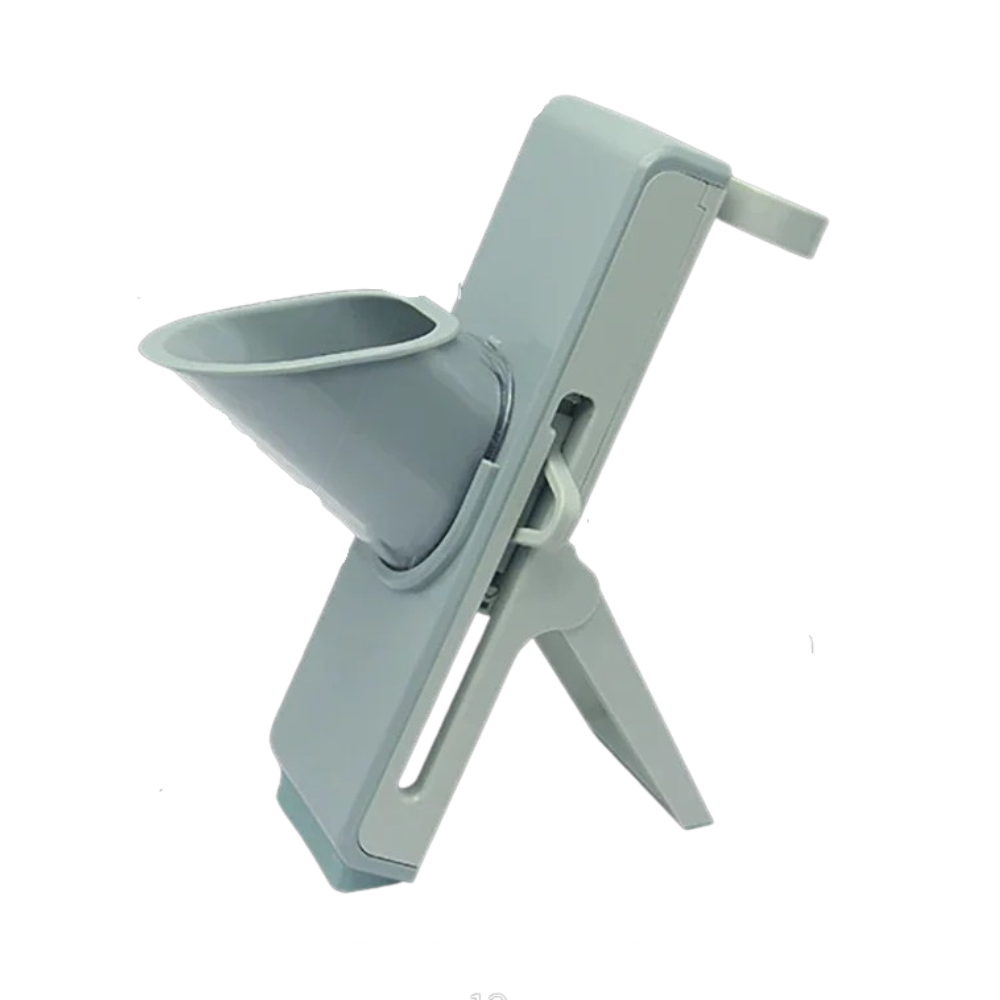 Vegetable Slicer 29cm Multi Function Food Cutter with Stainless Steel Blades Container - Grey