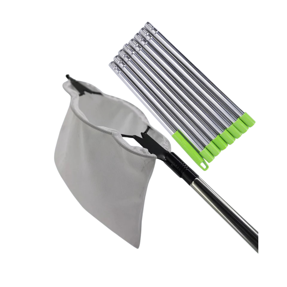 Fruit Picker Tool Telescopic Garden Picker with Metal Head Multi Section Pole - 3.2m