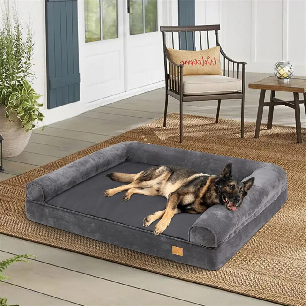 Dog Bed 120x90cm Orthopedic Pet Mattress with Removable Washable Cover Foam Cushion Grey - XL