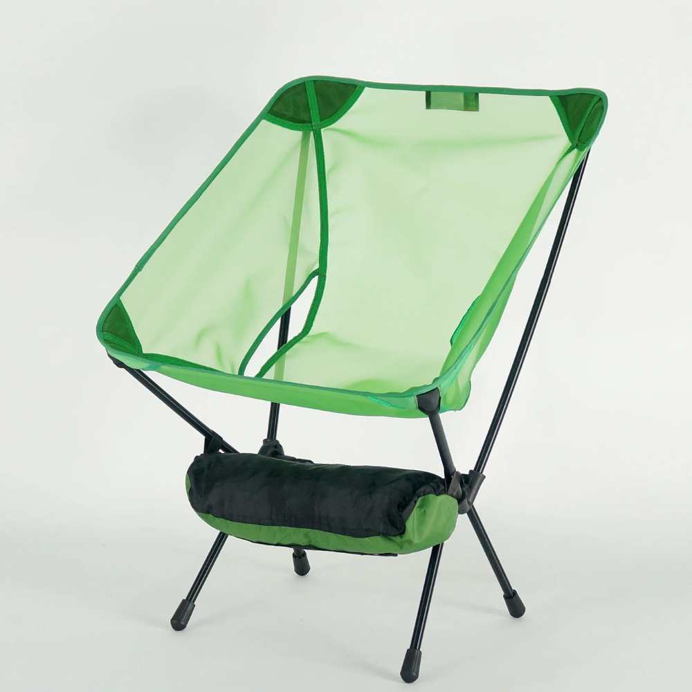 Moon Chair Portable Folding Camping Chair Lightweight Outdoor Seat with Storage Bag - Orange