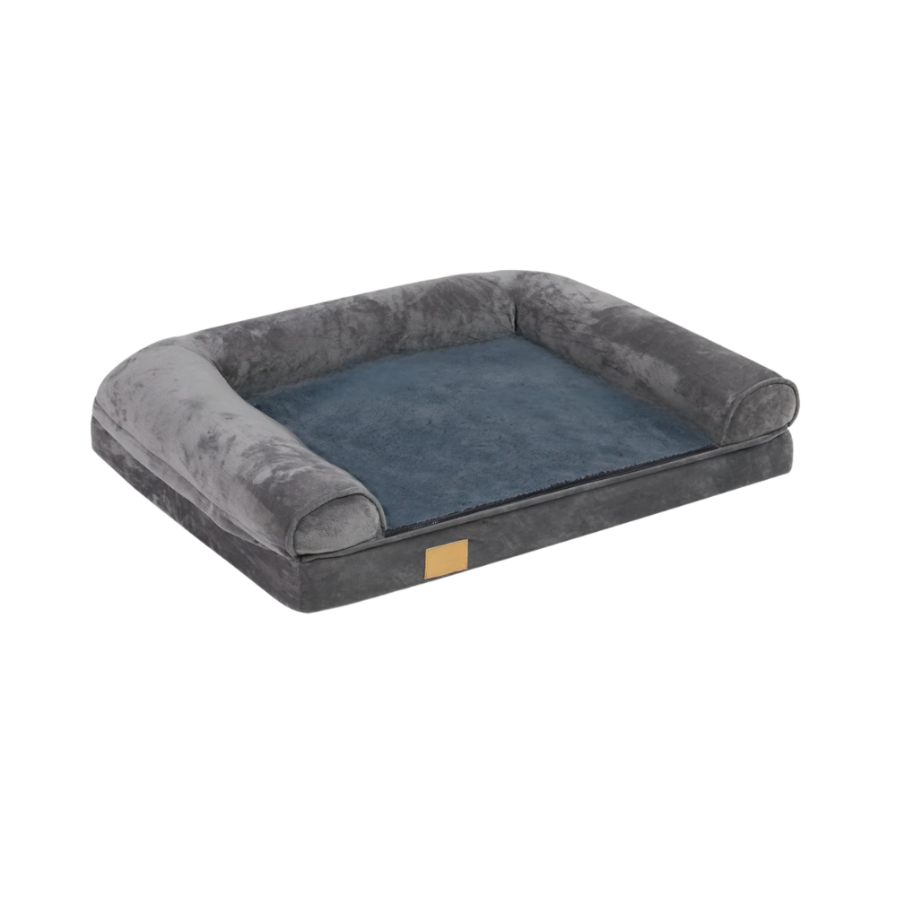 Dog Bed 100x75cm Orthopedic Pet Mattress with Removable Washable Cover Foam Cushion Grey - Large