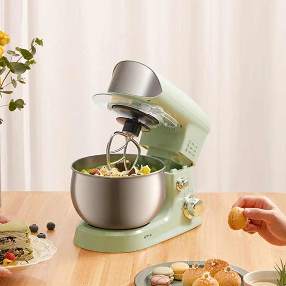 Stand Mixer 3L 600W Electric Kitchen Mixer with Stainless Steel Bowl 6 Speed Tilt Head - White