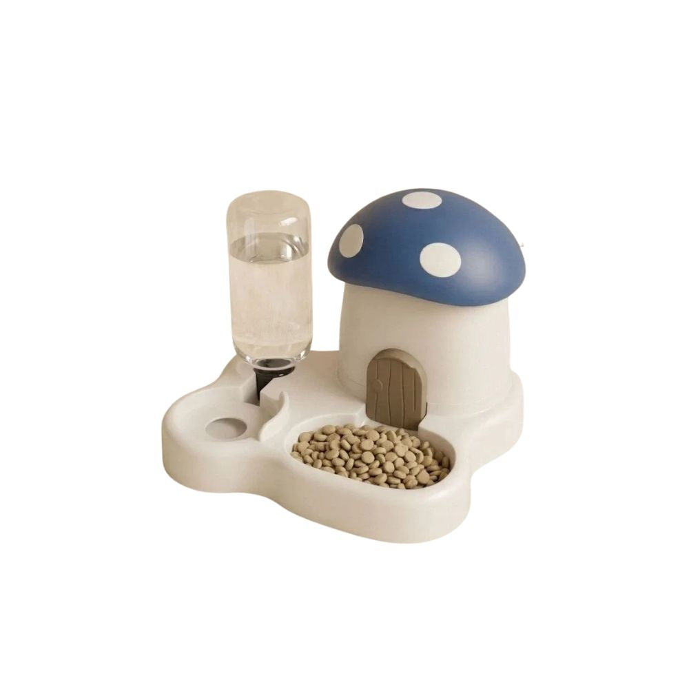 Pet Automatic Feeder 400g Gravity Refill Food and Water Dispenser Dry Wet Separation - Black