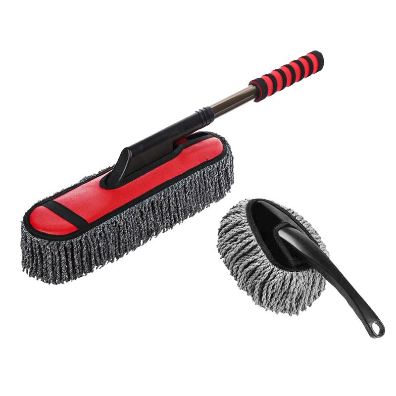 Car Cleaning Mop Retractable Microfibre Dust Wax Removal Brush Kit with Detail Brush