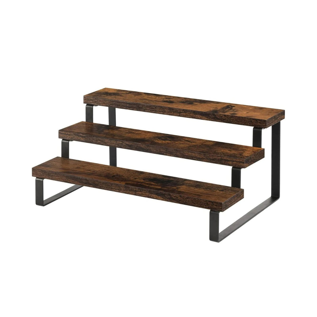 Display Rack 2 Tier Solid Wood Countertop Organiser Kitchen Storage Stand