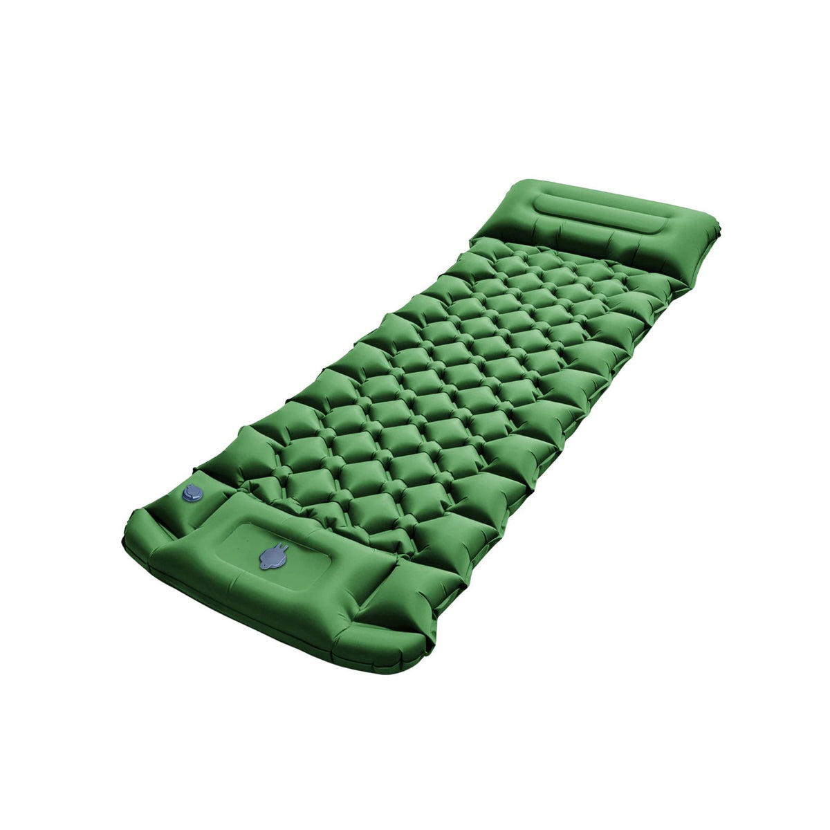 Inflatable Mattress 206cm Portable Hiking Bed with Built in Foot Pump - Green