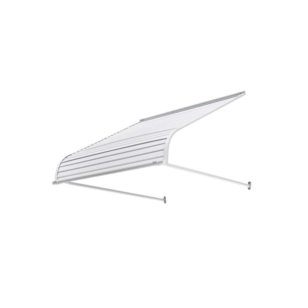 Door Awning Canopy 101.6 × 106.6 cm Aluminium Outdoor Cover with Curved Drainage Design