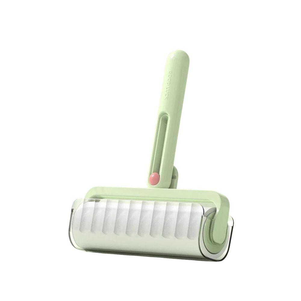Lint Roller 16cm Foldable Reusable Clothes & Pet Hair Remover Portable Cleaning Tool - Green