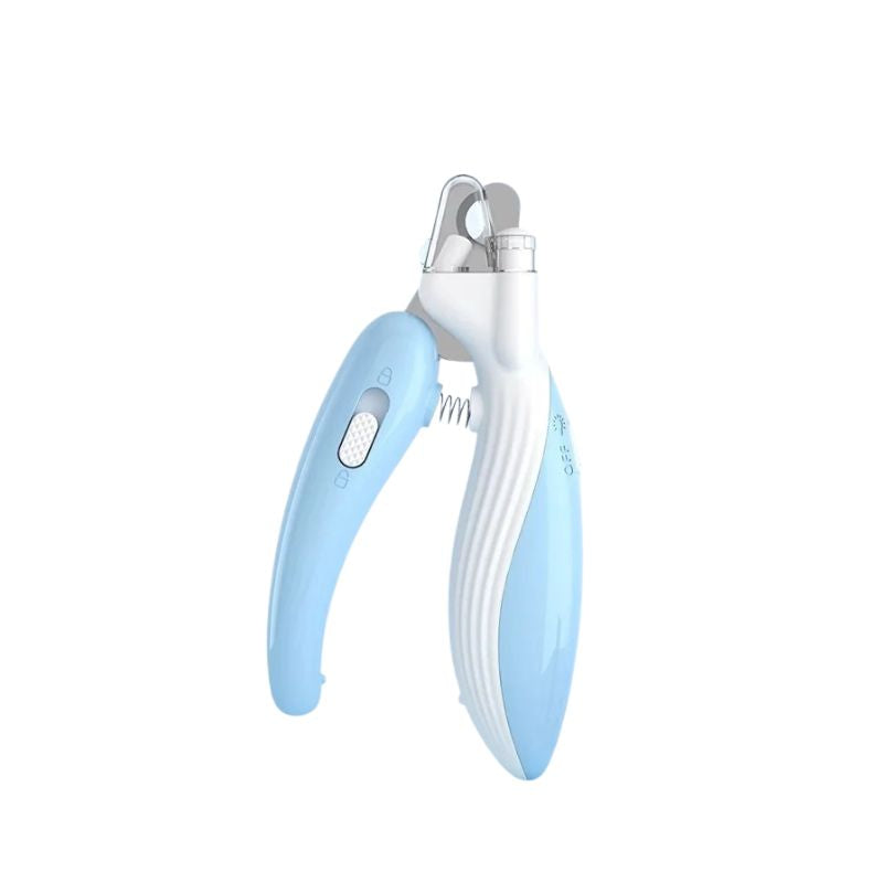 Pet Nail Clippers 13.3cm LED Light Stainless Steel Claw Trimmer Ergonomic Handle - Blue