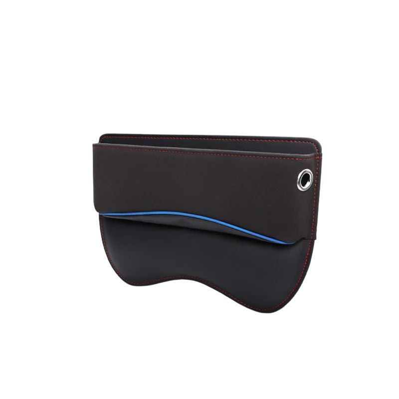 Car Seat Gap Storage Pocket Suede Leather Organiser Side Crevice Filler Interior Holder - Black