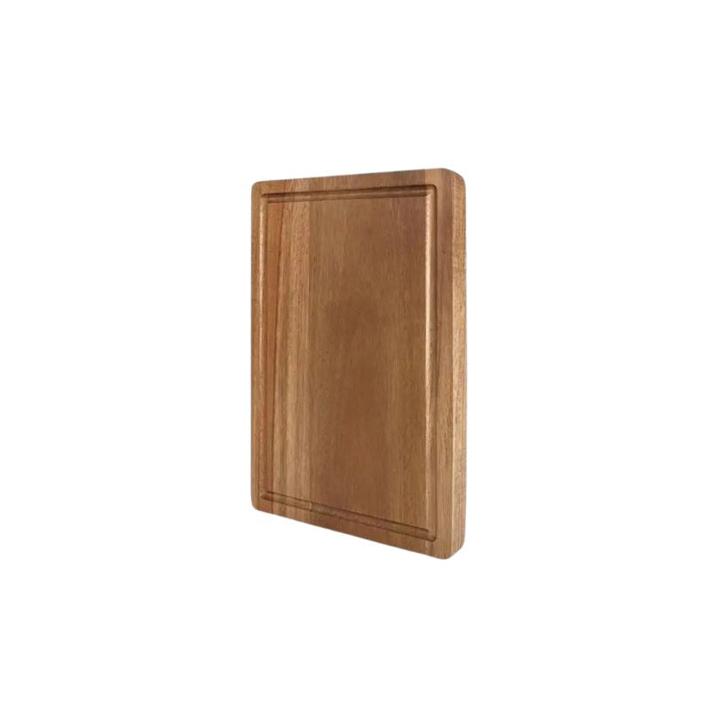 Cutting Board 20cm Wooden Kitchen Chopping Block Juice Groove Durable Food Preparation Board