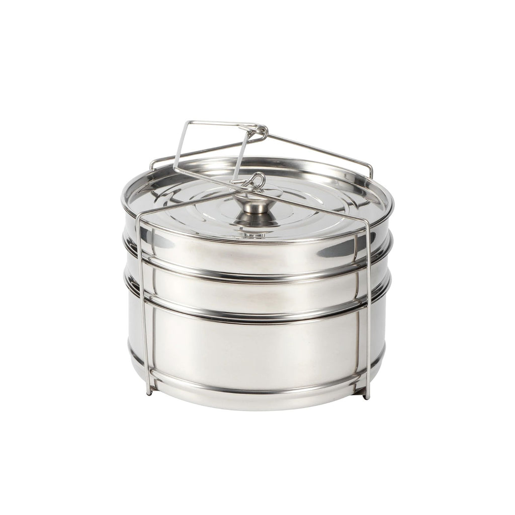 Steamer Pot 3 Tier Stainless Steel Stackable Cooker Insert Set with Lid and Handle