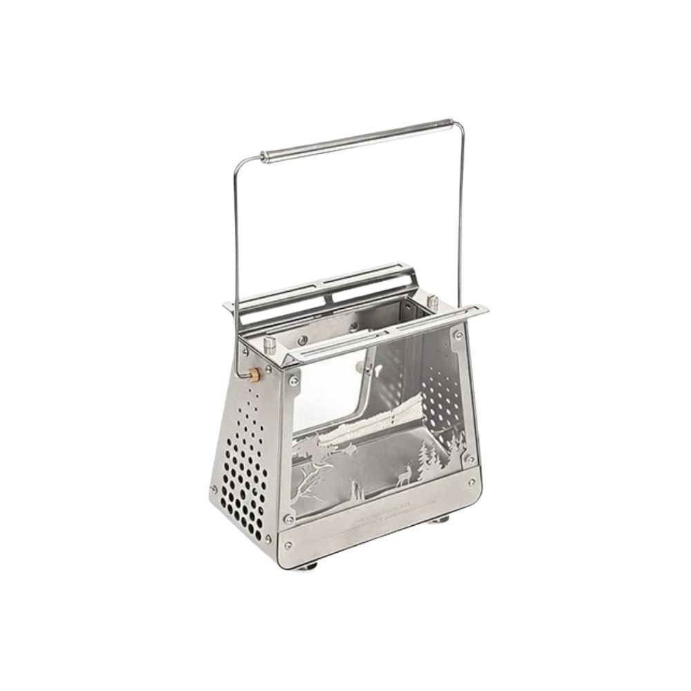 Camping Stove 31cm Portable Stainless Steel Outdoor Cooking Stove with Viewing Window - White