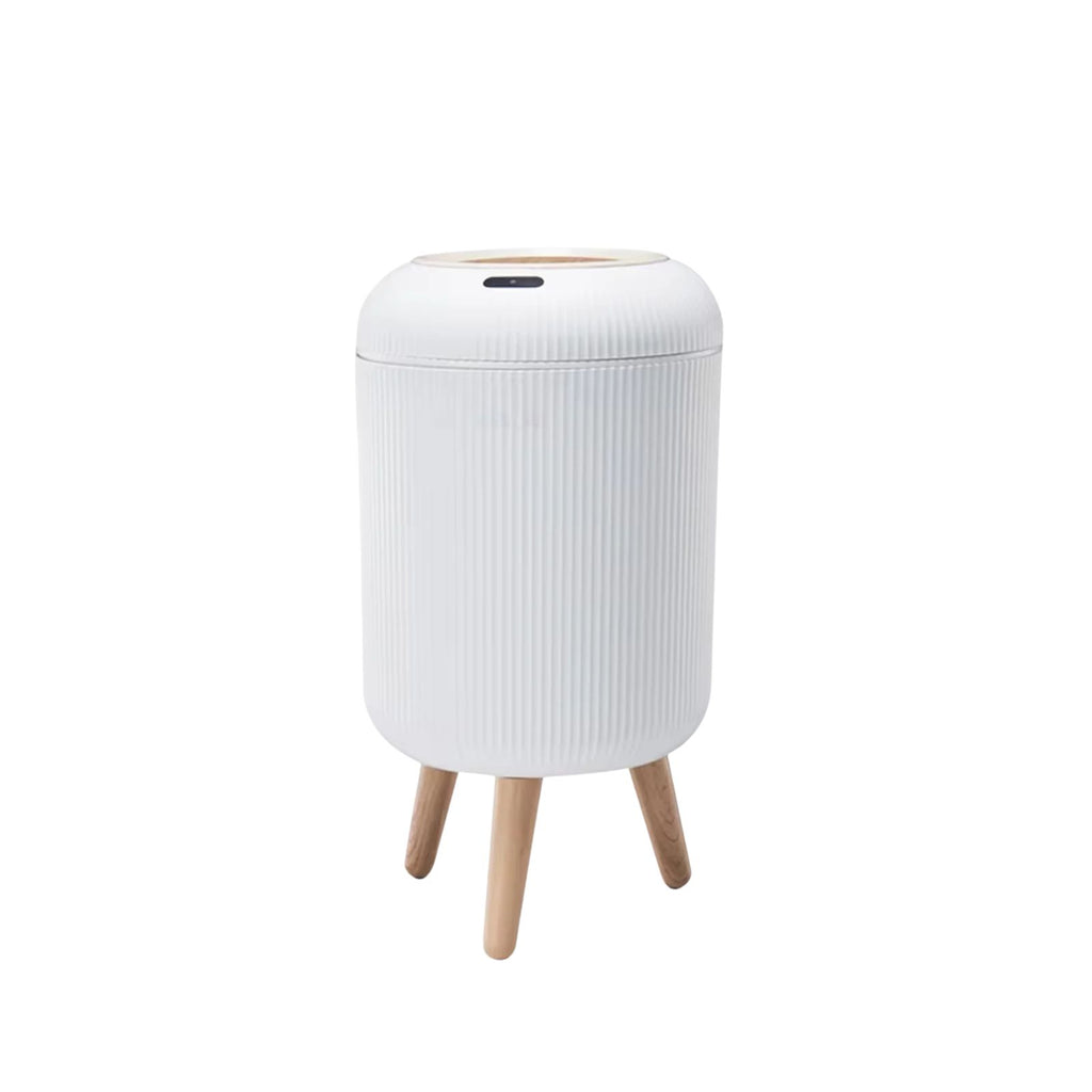 Automatic Trash Can Motion Sensor Portable Plastic Bin Heavy Duty - White