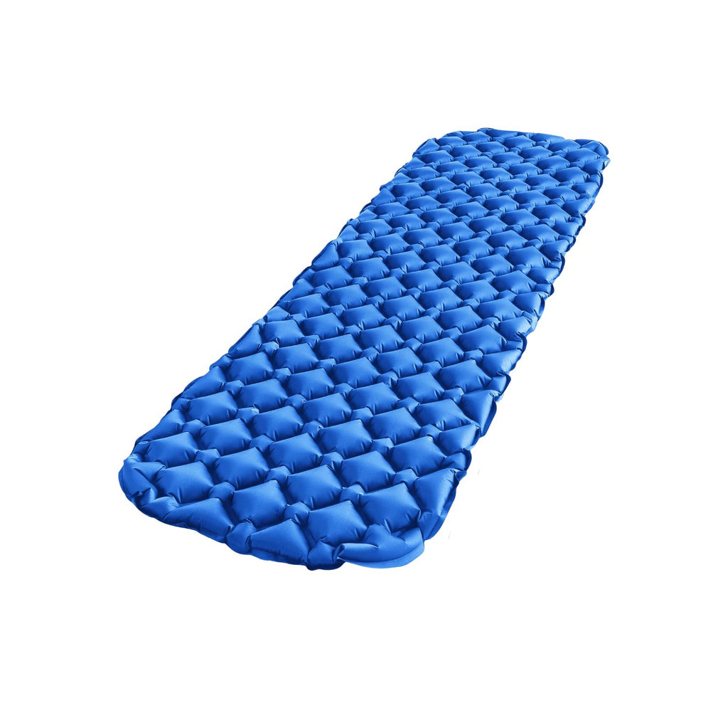 Camping Sleeping Pad Inflatable Mattress Ultralight TPU Nylon Travel Mat - Blue