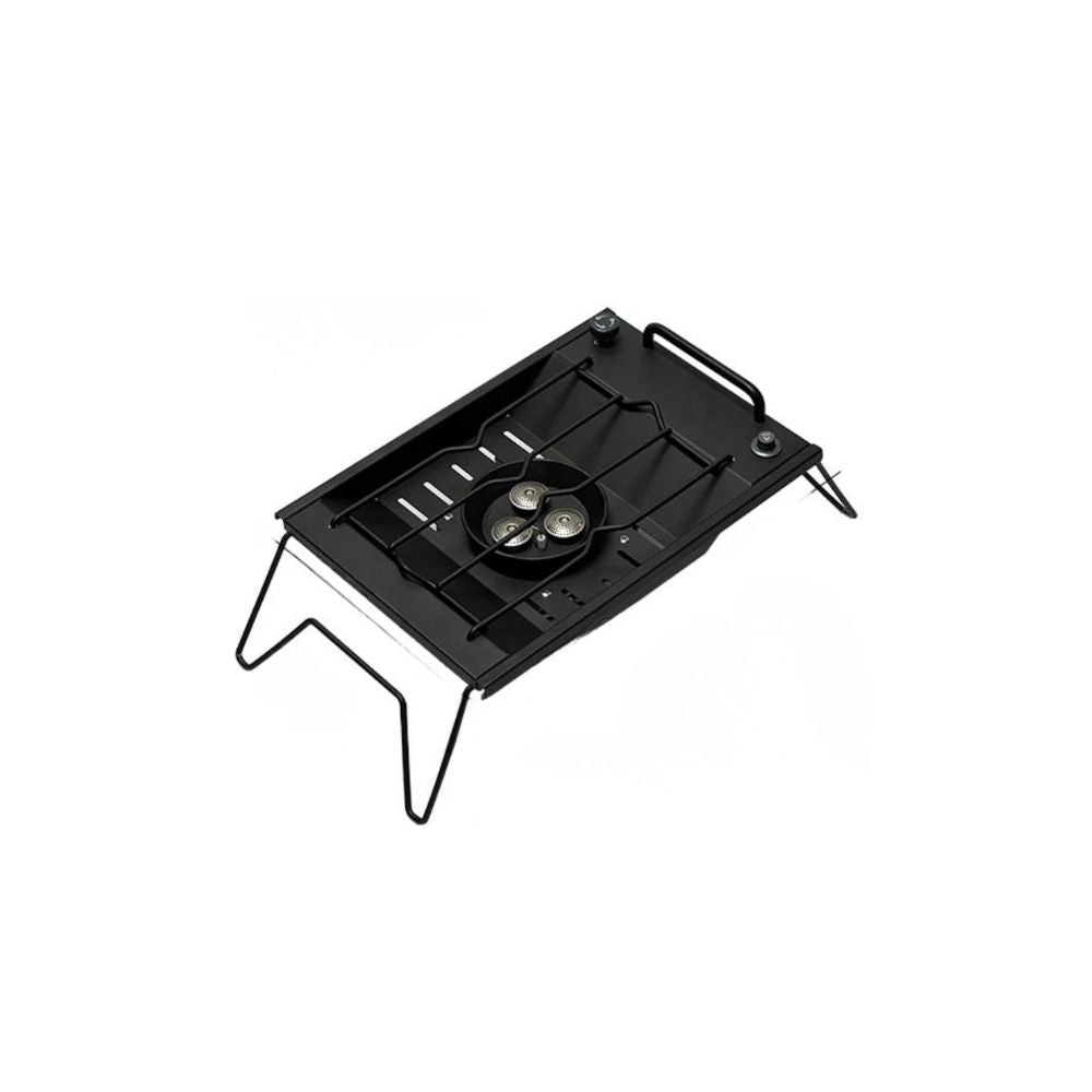 Camping Gas Stove 8000W IGT Flat Burner Stainless Steel Outdoor Cooker - Black