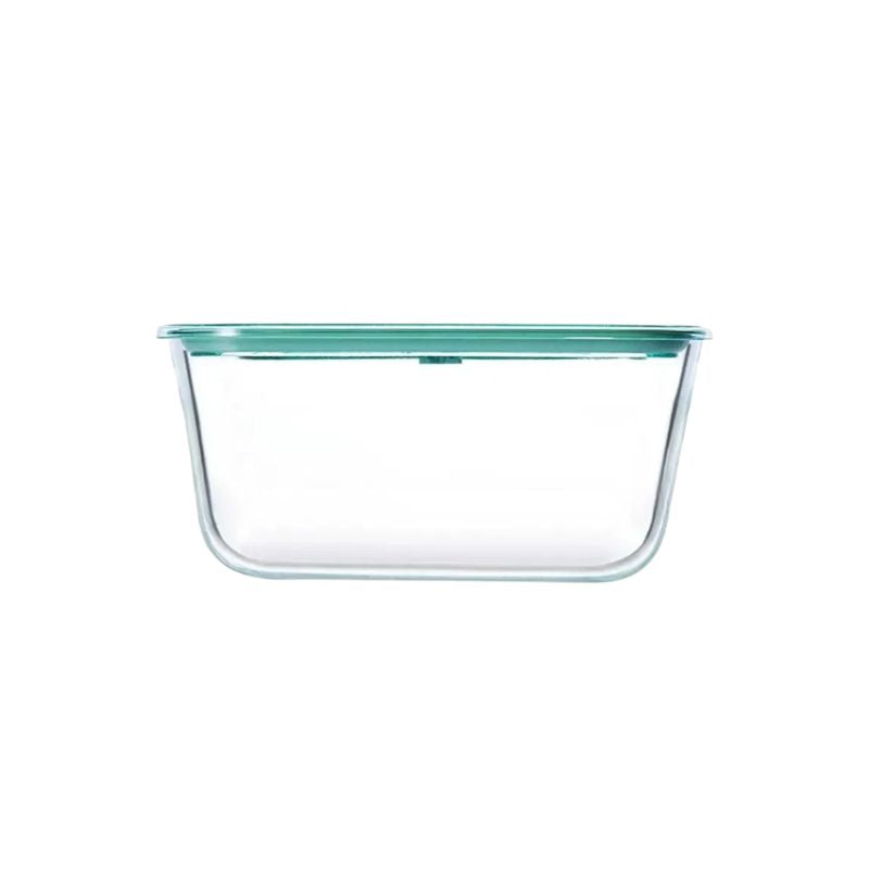 2800ml Heat Resistant Glass Food Storage Container with Airtight Lid Microwave Oven Safe Fresh Keeper Bowl - Green